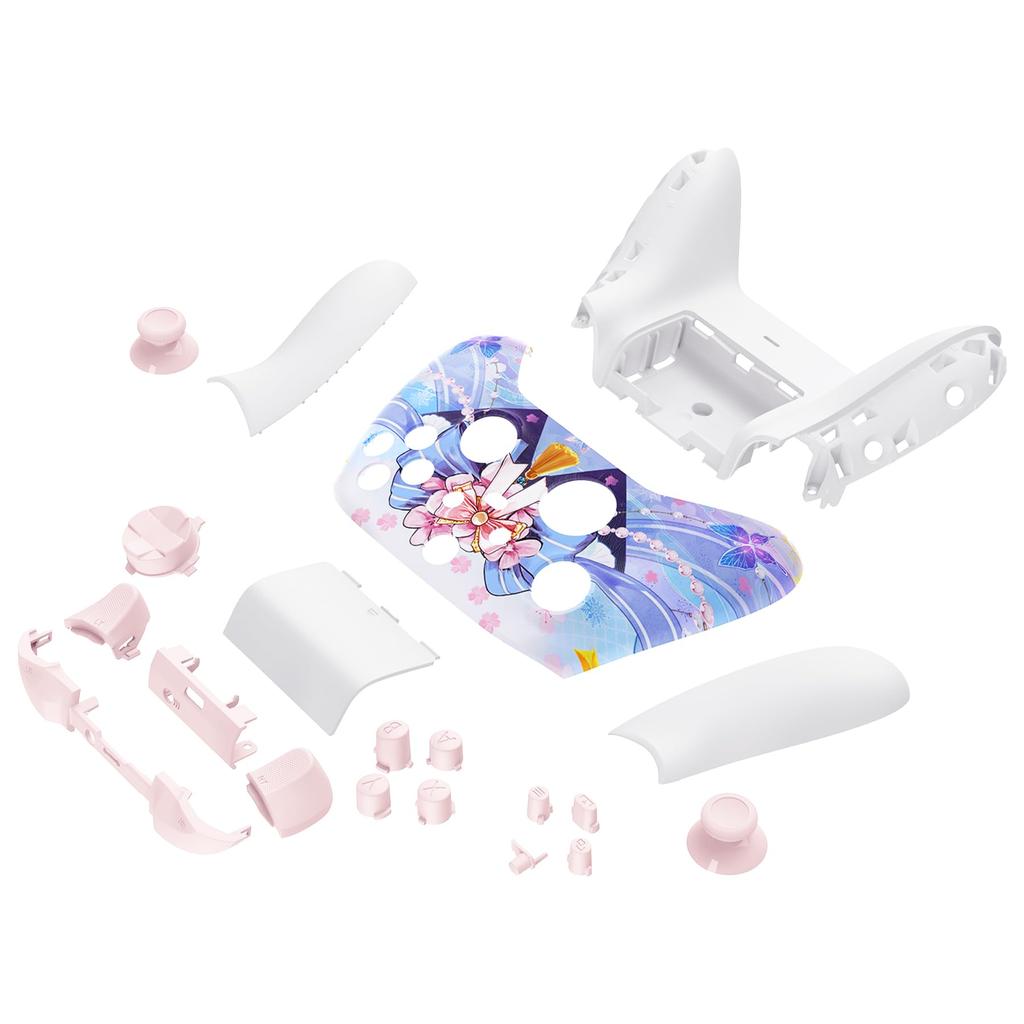 eXtremeRate Full Shell Button Set for Xbox Series X S Replacement Side Rail Grip Front Backplate Cover for Xbox Core Wireless Controller Not &