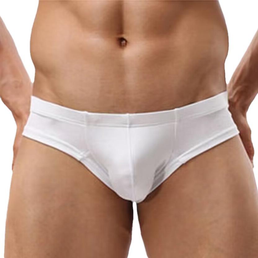 Men's Nylon U-Pouch Low-Rise Bikini Underwear - Solid Color, Sexy Low-Cut