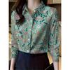 New Women's Lapel Long Sleeve Shirt Casual Loose Hundred Fashion Trend Flower Pattern Ladies Daily Outdoor Travel Clothing