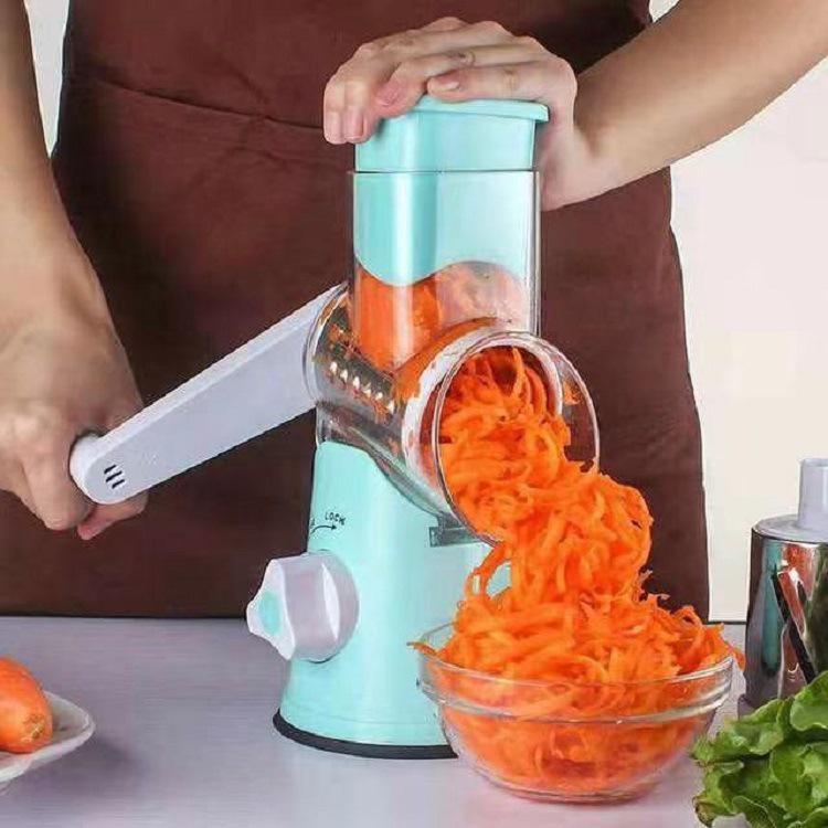 3-in-1 Hand-Crank Vegetable Cutter & Rotary Grater