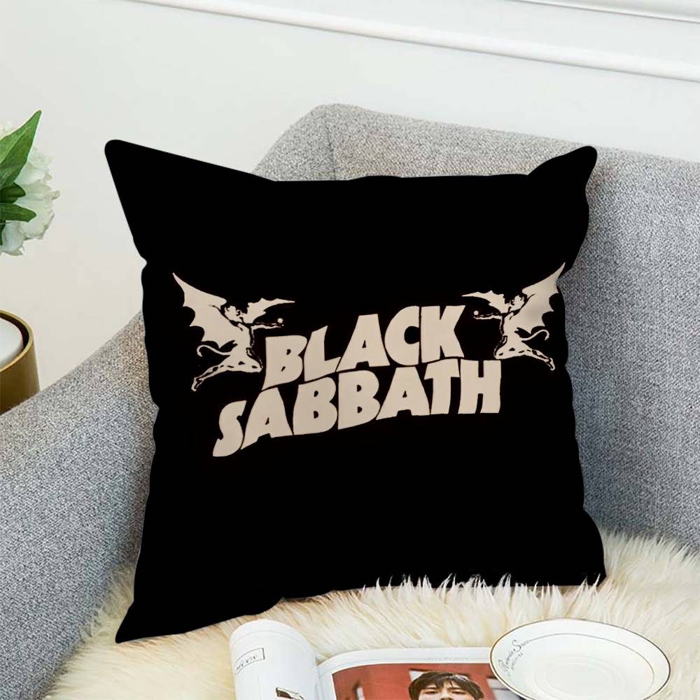 BLACK S-SABBATH Pillow Case Double-Sided Printing Cushion Cover 45x45 Decorative Cushions Sofa Home Decor Soft Pillowcase