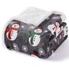 1pc Grey Christmas Blanket Snowman Snowflake Printed Skin-Friendly Soft Blanket New for Home Sofa Christmas Decoration