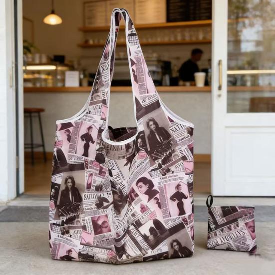 Faltbare Einkaufstasche Große Wiederverwendbare Einkaufstasche mit Beutel Tragbare Leichte Handtasche Umweltfreundliche Waschbare Tragetasche für Einkaufen Outdoor Reisen Zuhause