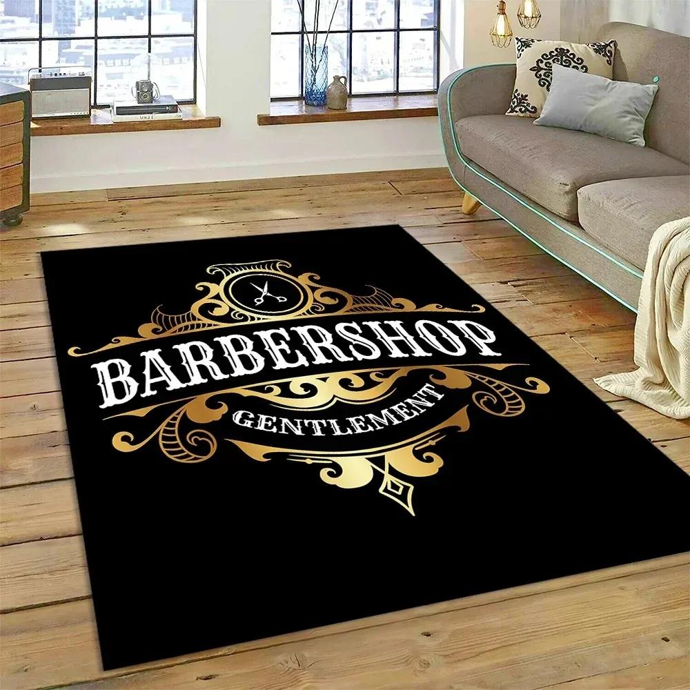 Fashion Barber Shop Series Carpet Hallway Cloakroom Coffee Table Rug Bedroom Home Floor Mat Washable Living Room Decoration