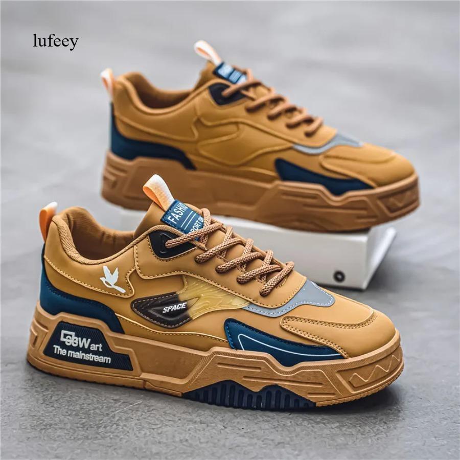 2024 Autumn New Casual Sports Shoes Men's Leather Low-Top Fashion Trend Easiest for Match Running Shoes Men's Skateboard Shoes