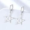 Elegant Silver Star Tassel Earrings for Women - Fashionable and Unique Hollow Design