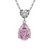 Jewelry Temperament Warm Sun Water Drop Necklace Ice Flower Cut Zirconium Platinum Plated 925 Silver Pendant Necklace