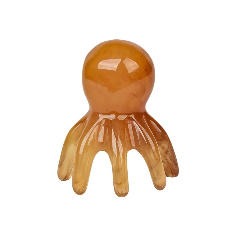 

Anti-Hair Loss Octopus Massage Comb Resin SPA Gua Sha Tool Portable Scalp Massager Tool for Home коричневий
