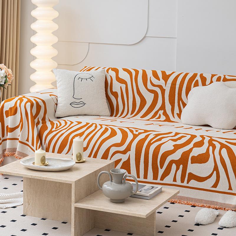 Zebra Pattern Chenille Sofa Cover Cloth Four Seasons Universal One-Piece Sofa Cushion