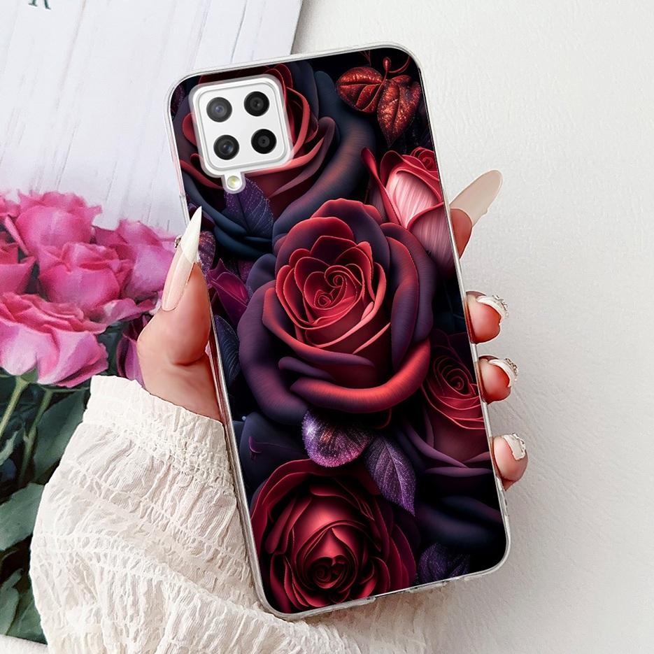 For Samsung Galaxy A22 4G Case Coloful Flowers Painted Cover Soft Slim Phone Case For Samsung A22 A 22 Galaxy A42 5G Fundas Bags