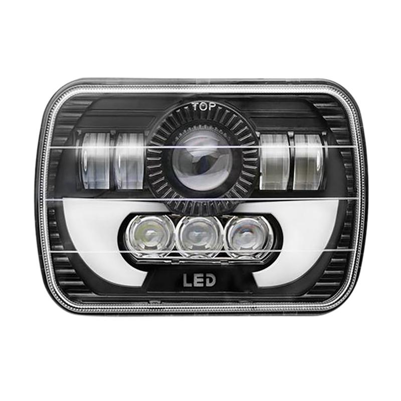 7 Inch Square Daytime Running Light Car Front Headlight LED Work Light DRL High Low Flood Spotlights For Wrangler
