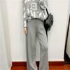 Knitted Suit Women'S Autumn And Winter Casual Fashion Temperament Scarf Sweater Wide Leg Pants Three Piece Set