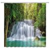 Natural Scenery Waterfall Shower Curtain Plant Lake River Landscape Bath Decor Bathroom Waterproof Polyester Cloth Curtain