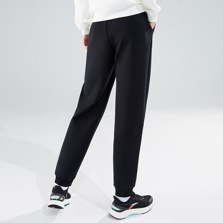 Anta Outdoor Series Solid Color Knitted Jogger Pants Women Bottoms Black 162317319-2