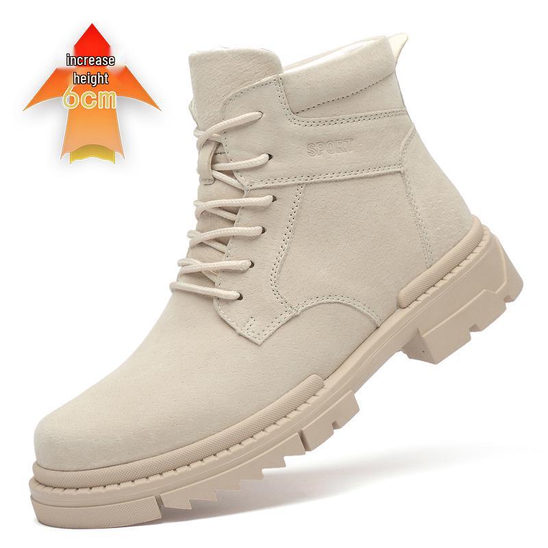 Men's Casual 6CM Height-Increasing High-Top Martin Boots for Autumn and Winter