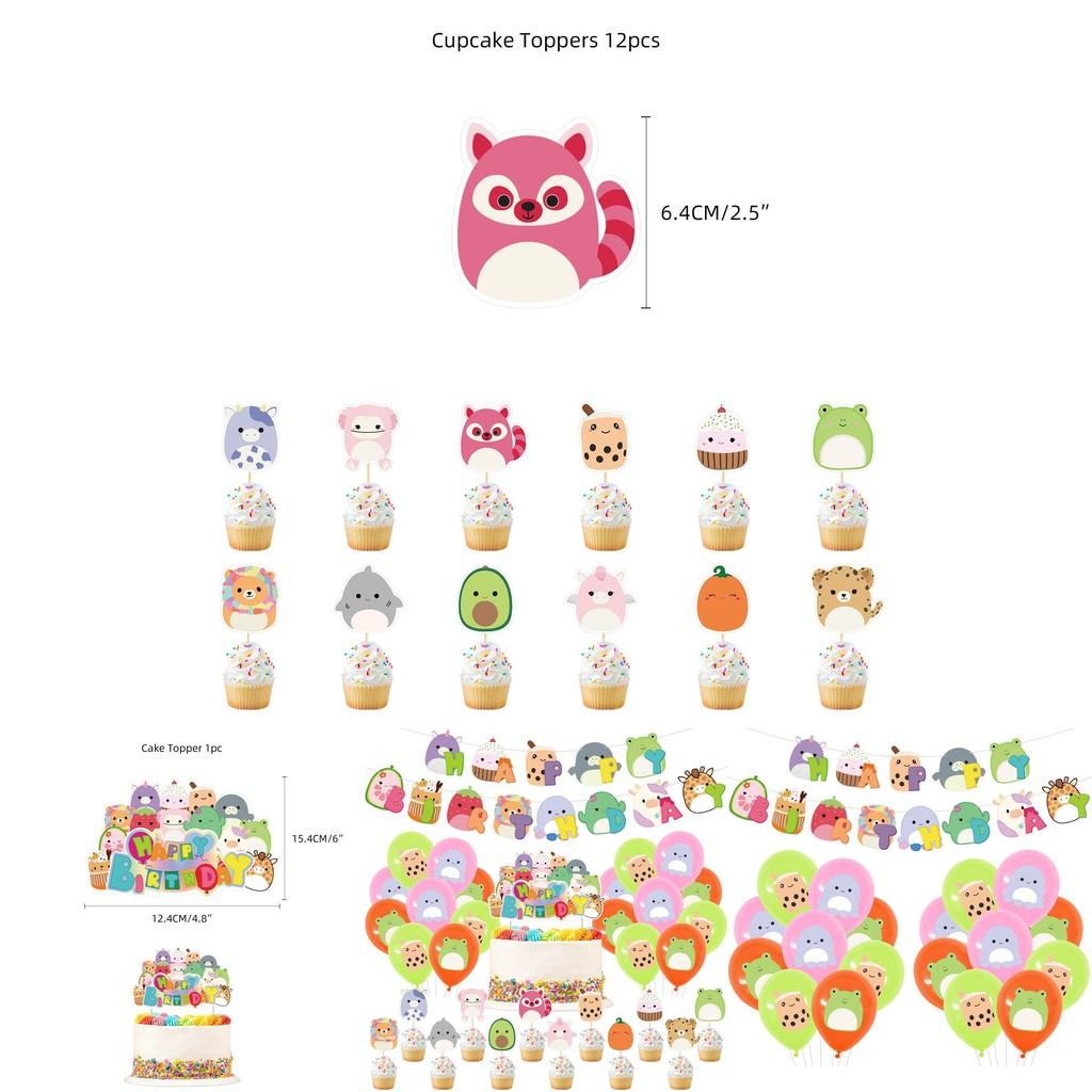 Cute Squishmallows Themed Party Supplies Includes Balloons Cake Topper And Banner