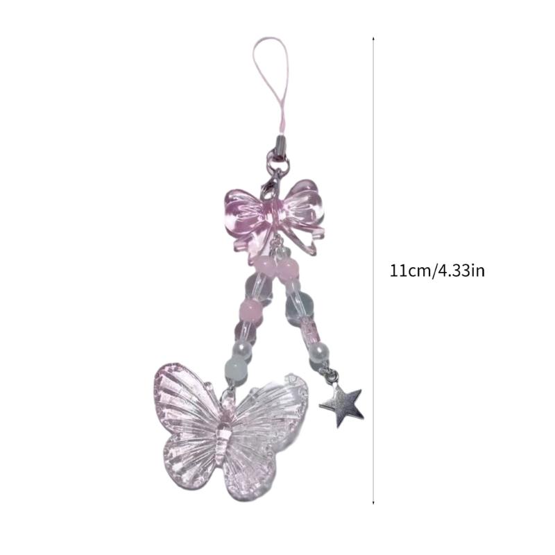 Phone Pendant Phone Chain Phone Lanyards Bag Pendant Butterfly Phone Jewelry Accessaries Perfect Gift for Women Girls