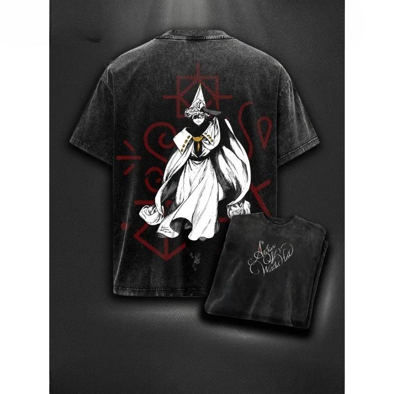 Hot Anime Witch Hat Atelier Qifrey Clothing Men Women Short Sleeve Tshirts Washed Cotton Tee Oversized T-shirt Harajuku T Shirt