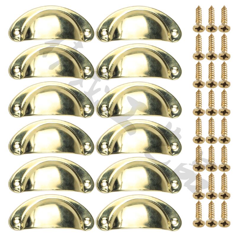 Set of 12 Retro Semicircular Iron Drawer Pulls, 82mm, for Home Cabinet Decoration.