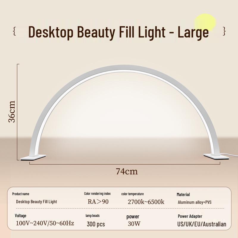 U-Shaped Half-Moon LED Nail & Eyebrow Embroidery Light for Beauty & Nail Art