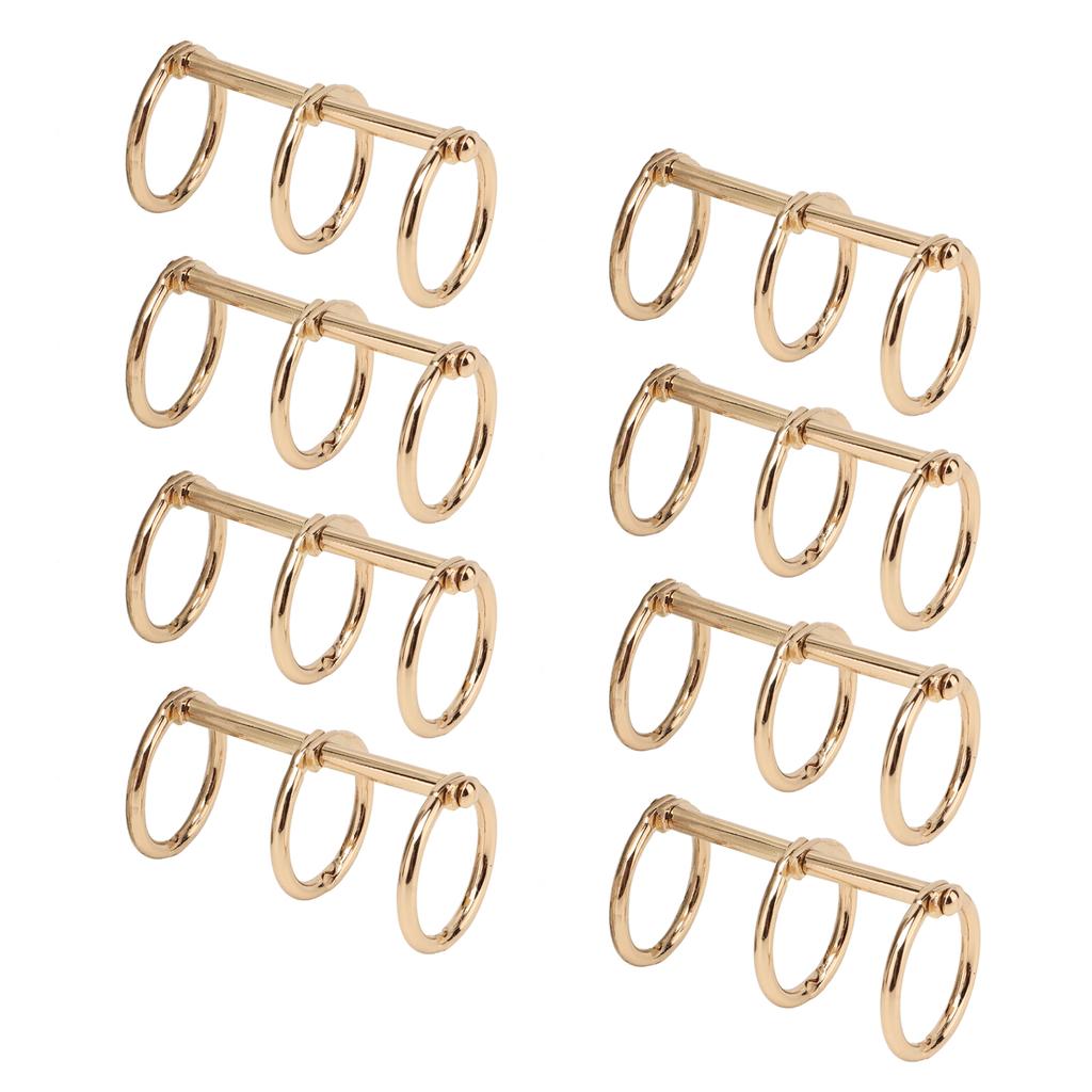 Binder Rings Reusable 3 Hole Electroplated Metal DIY Hand Account Paper Loose Leaf Binding Rings