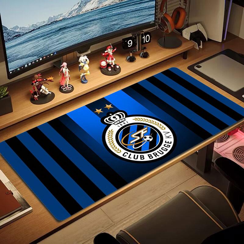 Club Brugge KV Logo Large Size Mouse Pad Large Gaming Table Cushion Non-slip Laptop Tablet Big Mousepad XXL Mat Mini PC Playmat With Lock Edge