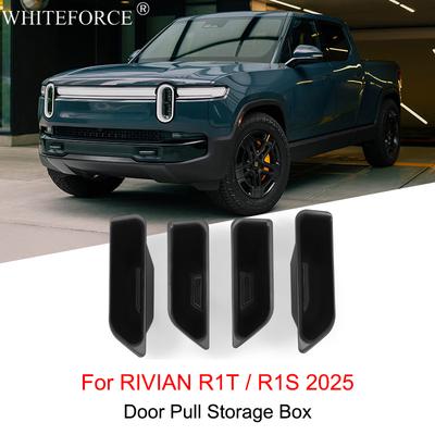 Für RIVIAN R1S/R1T 2025 Vorder- und Hintertürgriff Aufbewahrungsbox 4 Stück Auto Seitenarmlehne Organizer Behälter Wasserdichte Ablage Zubehör