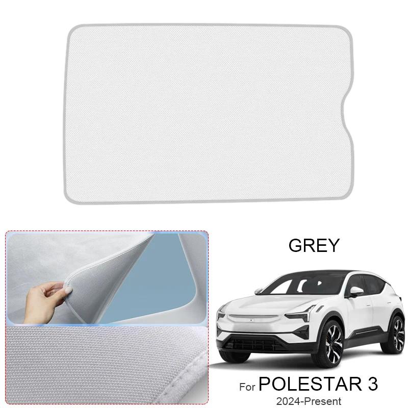Car Anti-uv For POLESTAR 3 2024-Present Electrostatic Adsorption Sunroof Sunshade Suede Fabric Auto Heat Insulation Skylight