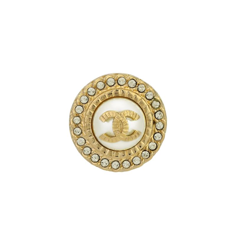CHANEL round classic double C logo metal earrings for women