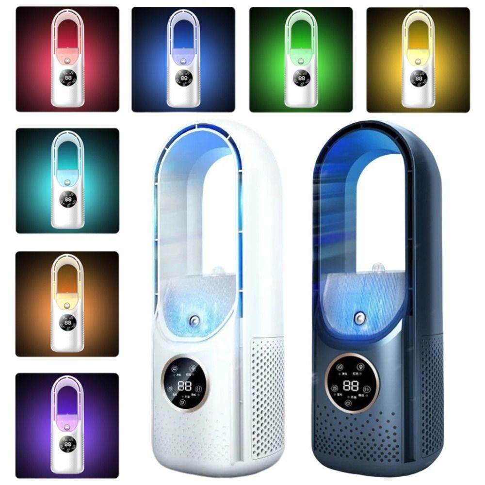 6 Speed Silent Spray Fan Bladeless Mini Air Cooler Mist Electric Fan  Fishing Camping