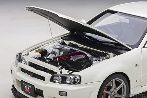AUTOart 1/18 Scale Nissan Skyline GT-R (R34) V-Spec II White Pearl Finished Product 77406