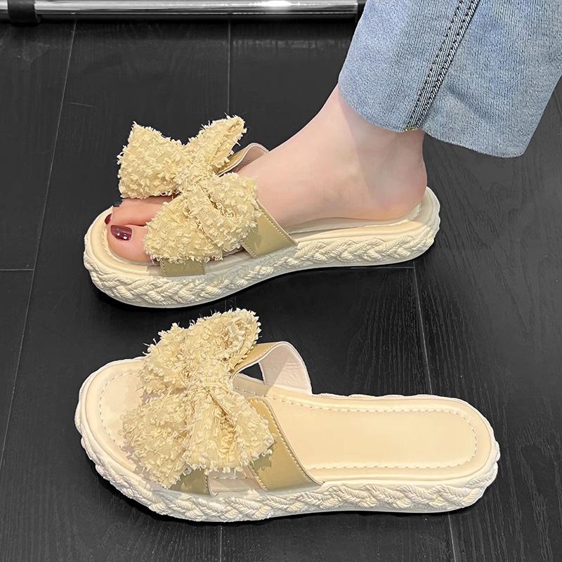 Shoes Women's Bow House Slippers Platform Scale Women's Beach Soft Slip Scale Women's Beach Soft Slip Platform Shoes