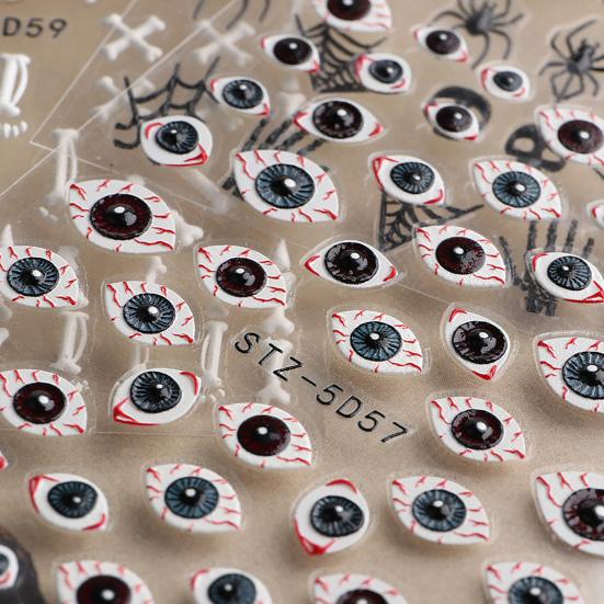 Fingernägel Aufkleber Abnehmbare Verbessern Atmosphäre PVC Gute Halloween Stil DIY Nail art Aufkleber Ornament Liefert