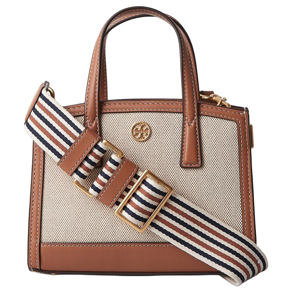 

Tory Burch Walker Printed Leather Mini Shoulder Crossbody Bag Women Bags Beige Orange 79409-200 Basic Set (Bag+Dust Bag)
