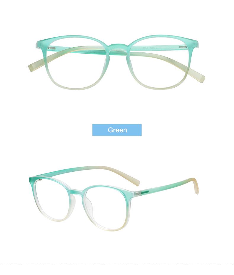 

Colorful Transparent TR90 Soft Eyeglasses Women Plastic Full Rim Round Light Flexible Glasses Frame For Prescription Lenses зелёный