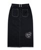 Lunakihu Wxsk008 Tsuru Cotton Long Skirt (Black)