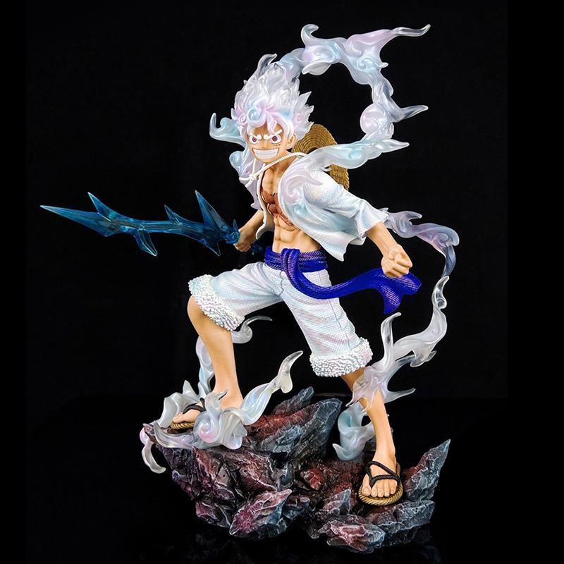 One Piece Anime Lightning Luffy Gear 5 Figurine Sun God Nikka Doll Ornament Collection 27cm PVC Action Figures Model Toy for Boy