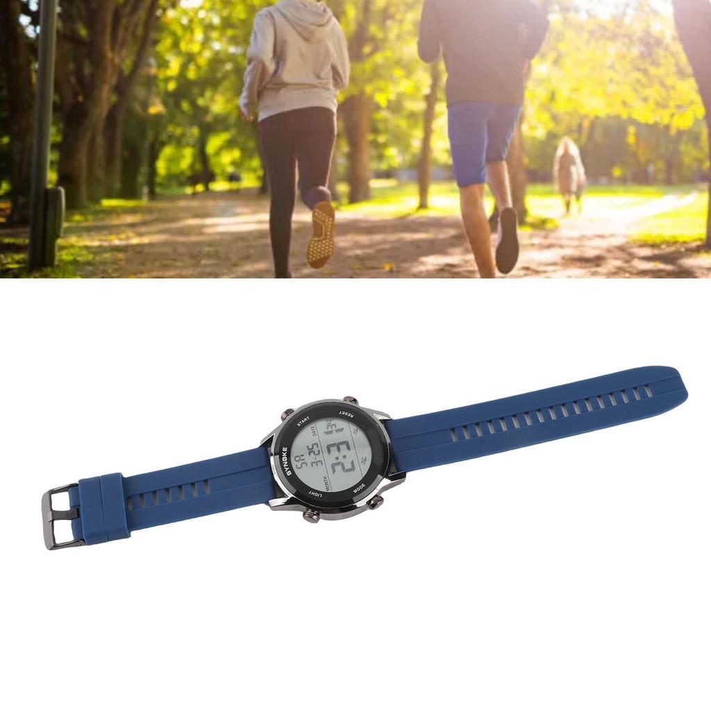Sports Watch Digital Electronic Luminous Waterproof Large Screen Men Watch Silicone Watch Band for Outdoor Activities