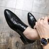 2025 Autumn New Crocodile Pattern Business Dress Casual Shoes Large Size Small Leather Shoes Overfoot Men's Shoes Size 48