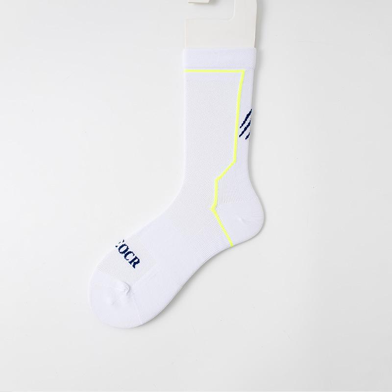 

Professional Cycling Socks, Men s Shock-absorbing, Anti-slip, Ankle-protecting Sports Socks, Breathable and Sweat-absorbing Mid-calf Socks 1 pair білий