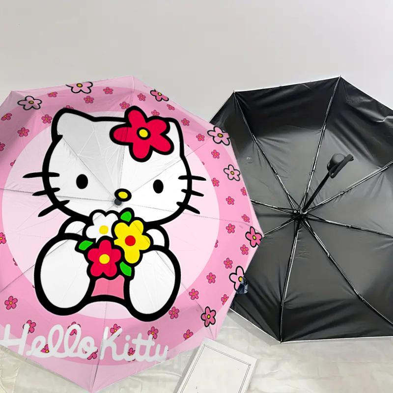 1PC Hello Kitty Umbrella-8-Rib Reinforced, Automatic Open, Lightweight & Durable, Cute Fashion Accessory for Outdoor, Beach, or Casual Use, Beach Umbr