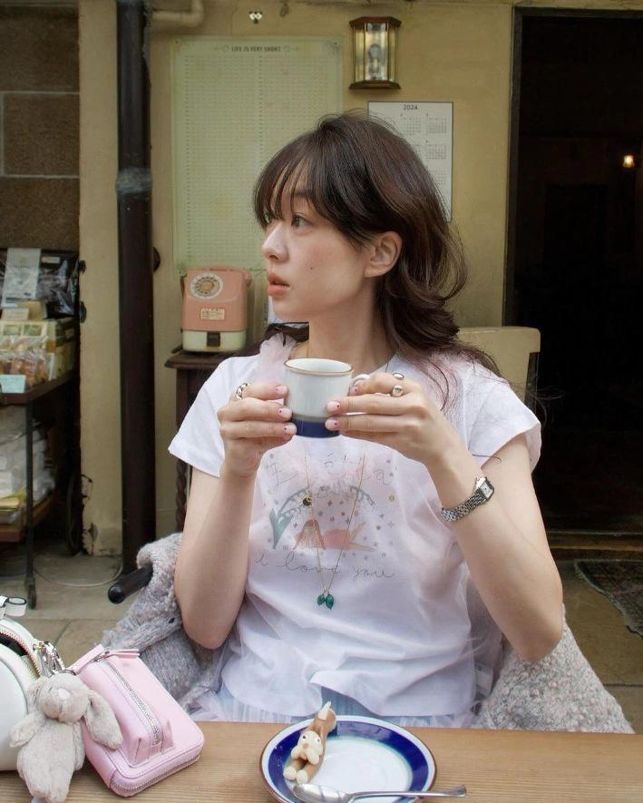 

In-Stock: Korean Cotton Round Neck Print T-Shirt - Lily Girl 2025 Summer Slim-Fit Casual Top One Size