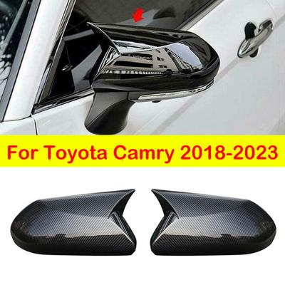 Para toyota camry 2018 2022 2023 retrovisor espelho lateral capa asa exterior caso de visão traseira guarnição carbono