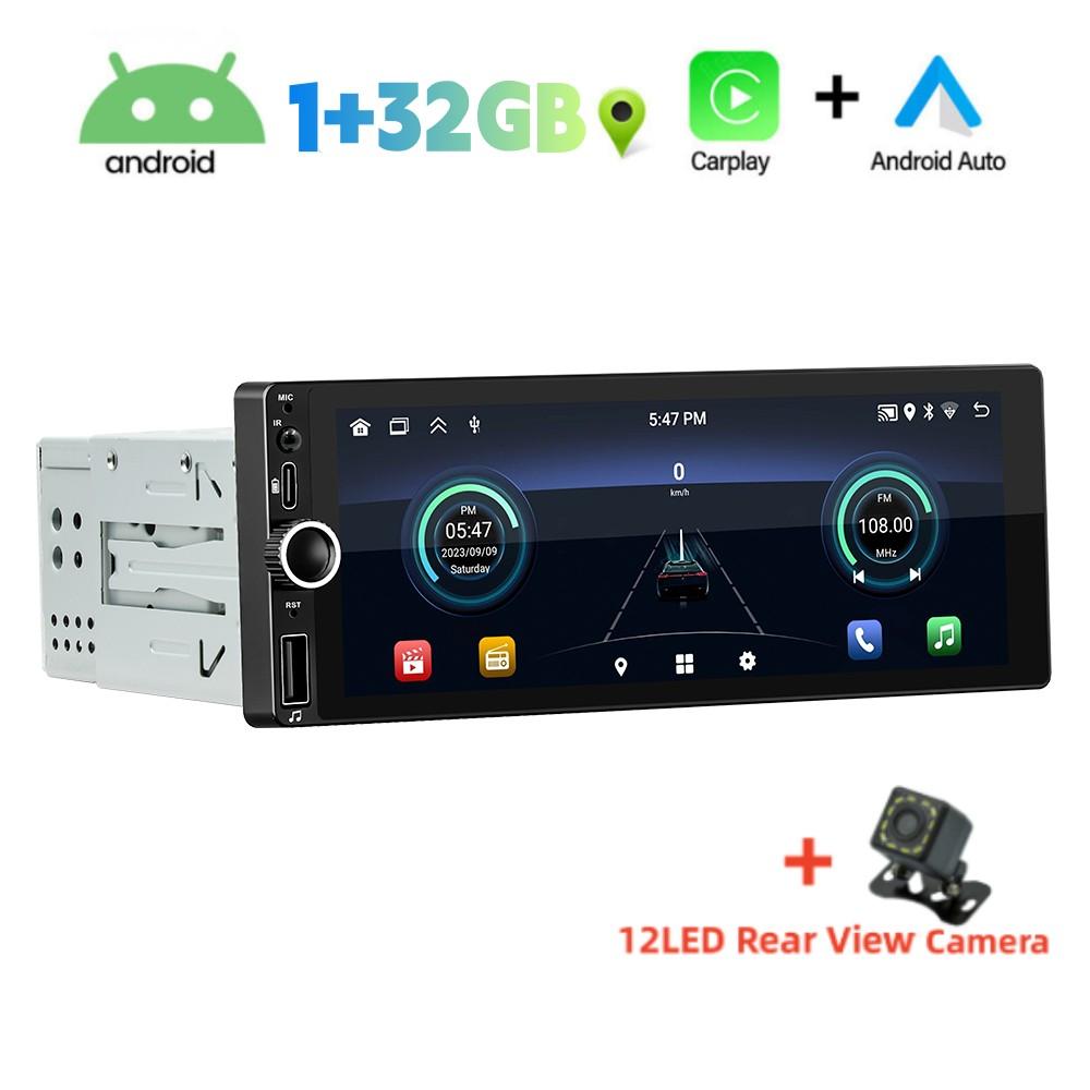 Radio samochodowe Android 1 Din Bezprzewodowy CarPlay Android-Auto Wifi Bluetooth Zestaw głośnomówiący GPS FM RDS USB Ekran IPS 6,86 cala Jednostka główna BD6021A