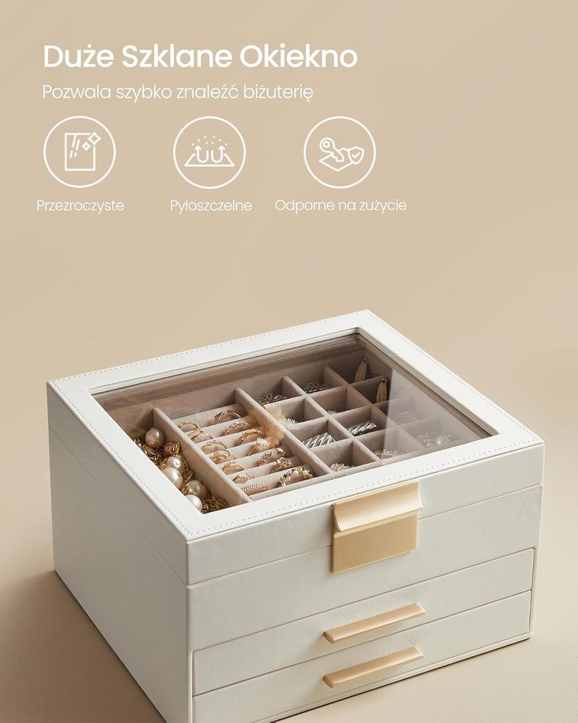 Chest Container Jewelry box Casket with compartments and 2 drawers