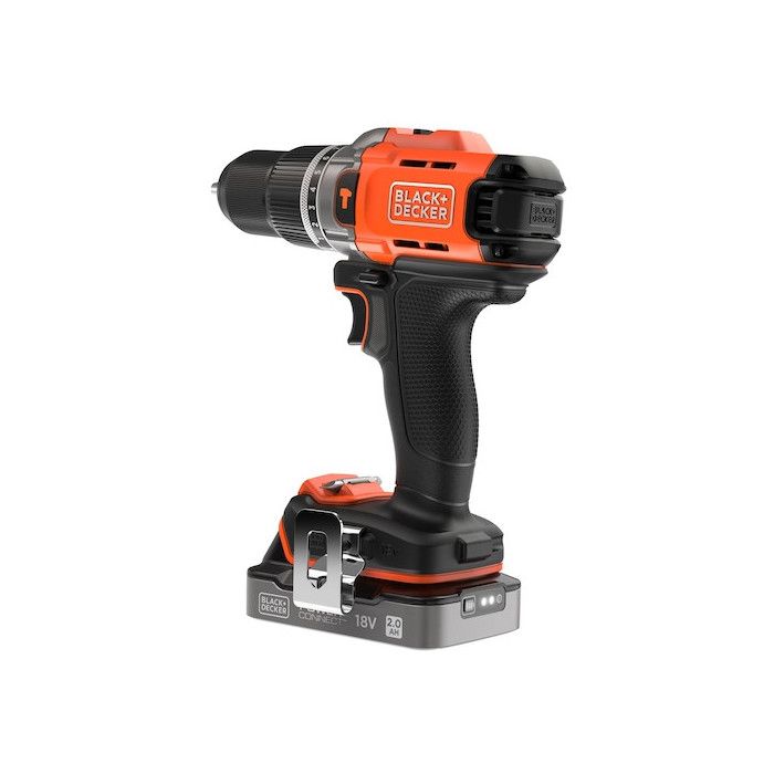 Black & Decker BCD383D1XK-QW Trapano a Percussione 18V Batteria 2Ah Arancione