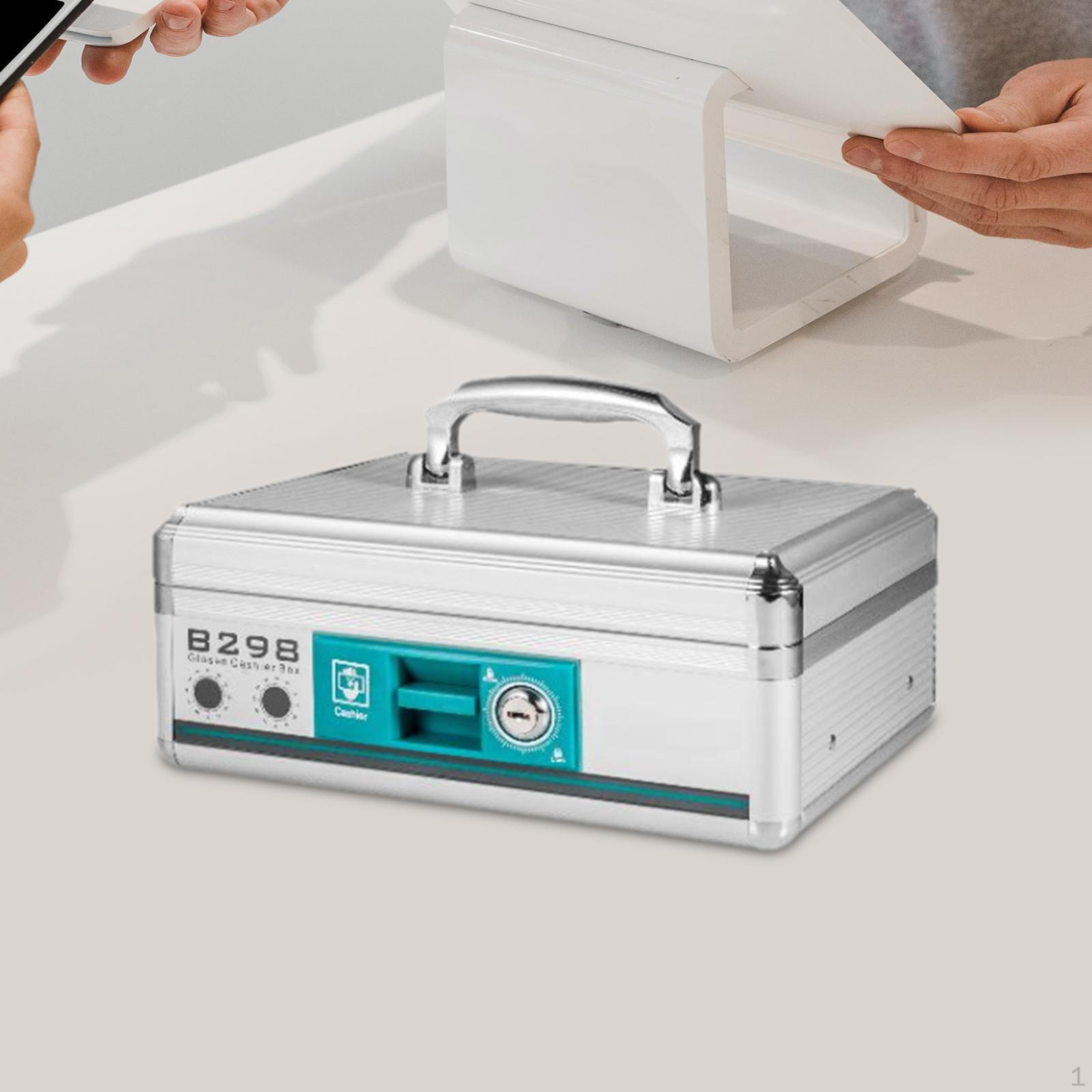 

Грошовий ящик із замком. Ключ. Органайзер для грошей. Сейф. Лоток. Скарбничка для збереження 27.3cmx19.5cmx11cm