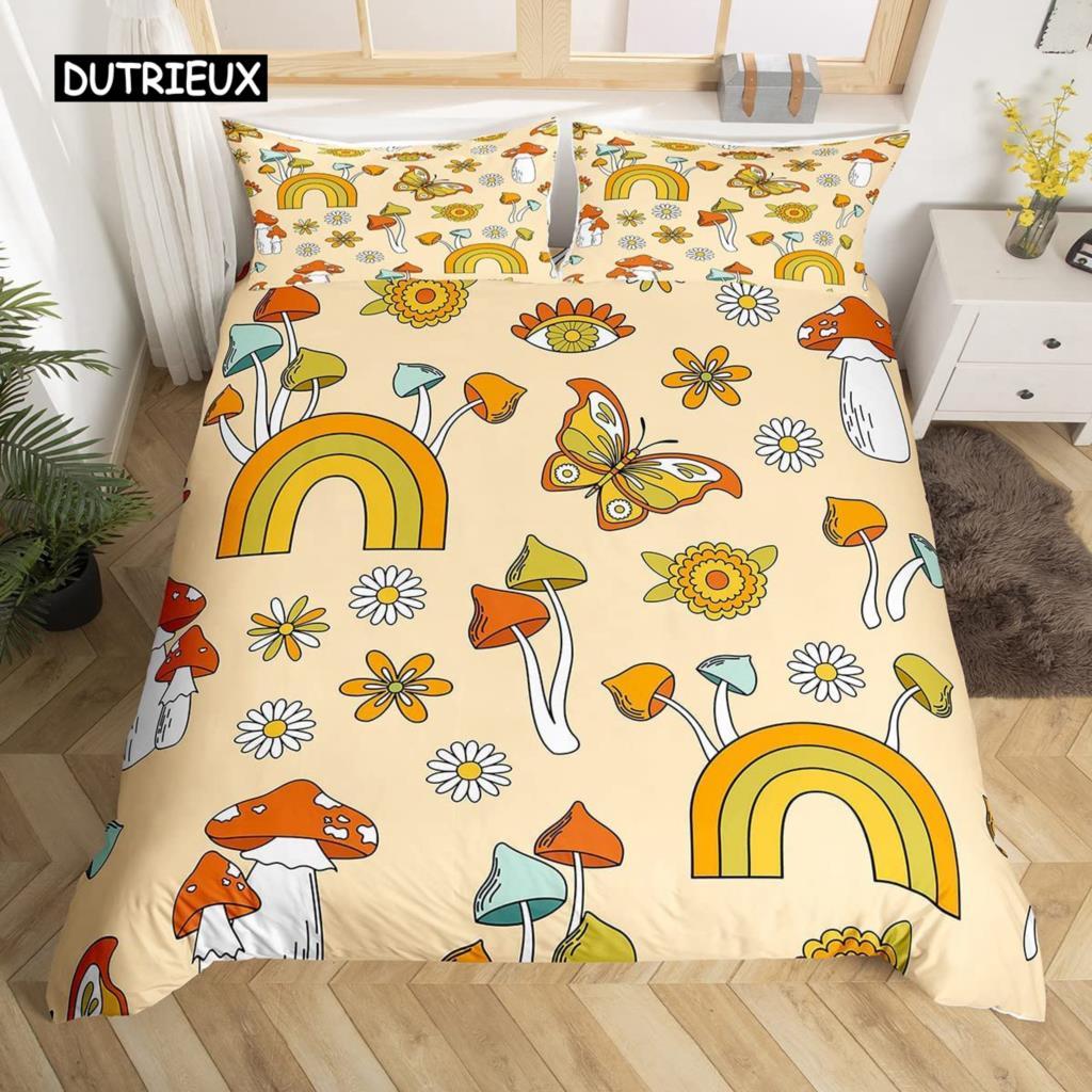 Tęczowa poszwa na kołdrę Kawaii Tropikalne owoce Zestaw pościeli Ananas Kiwi Cytryna Pączek Pomarańcza Wiśnia Truskawka Poszwa na kołdrę