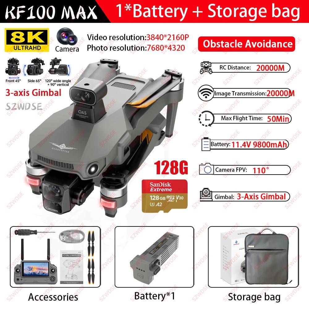 2025 NEW KF100/KF100 MAX GPS Drone With Screen 8K HD Camera 3-axis Gimbal Obstacle Avoidance Brushless Aerial Photography Drone
