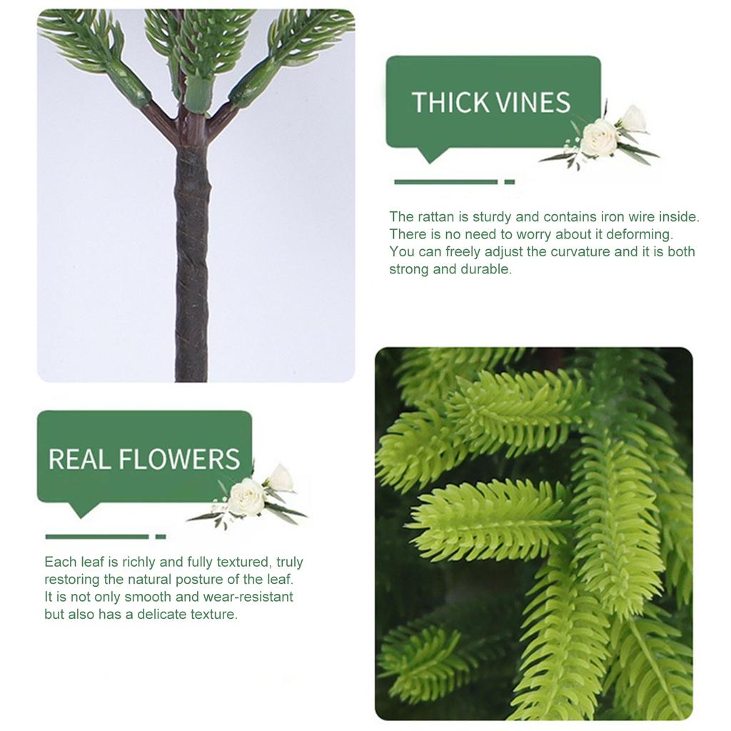 Lighted Norfolk Pine Branches Artificial Greenery Artificial Pine Branches 5/10pcs Faux Evergreen Pine Sprigs Suitable for Vases